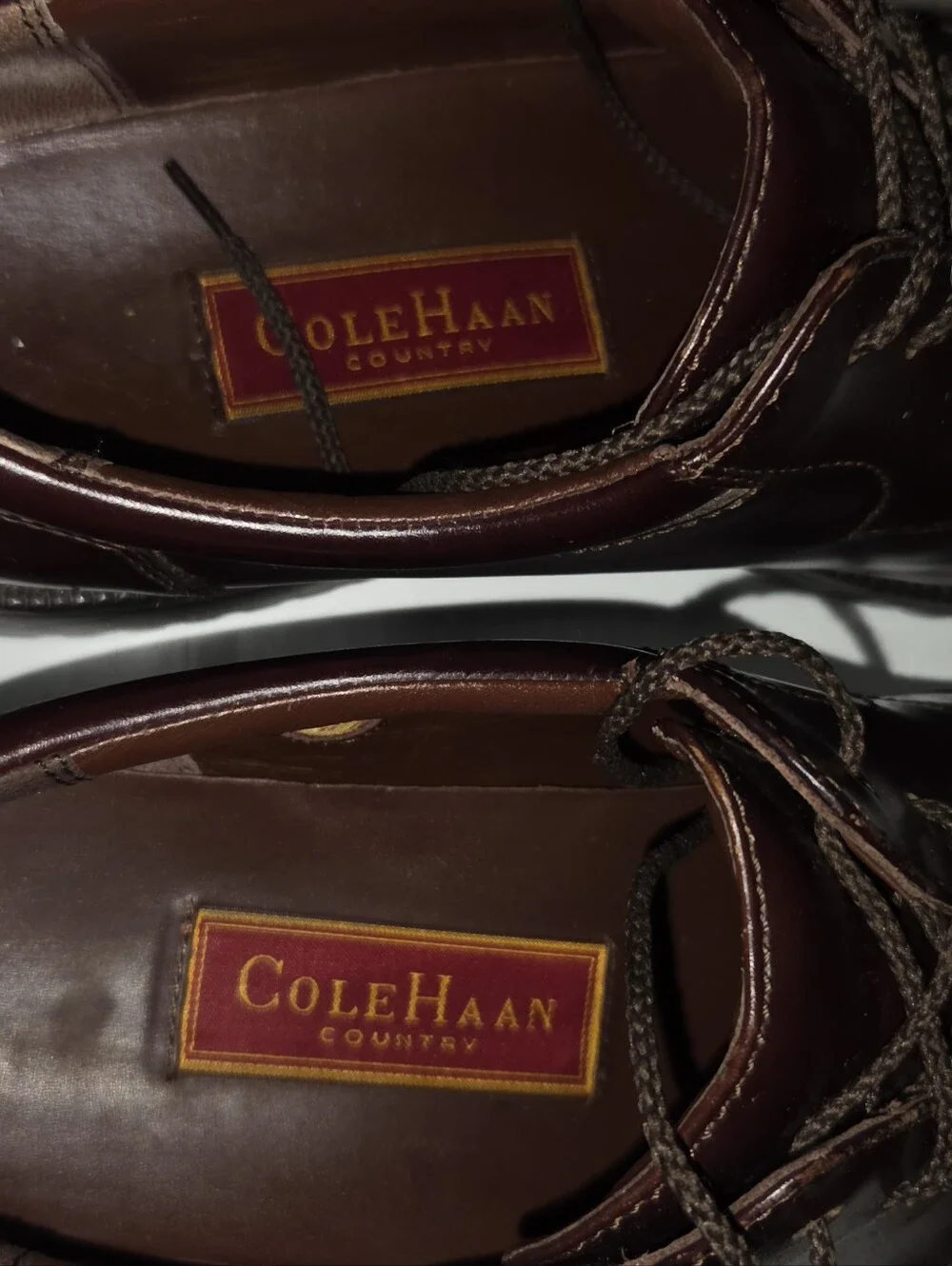 Cole Haan Country Beacon Oxford Men's Dark BrownBurgundy Leather Lace-Up Oxfords